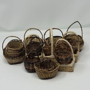 Set of 20 Mini Rattan Baskets | Handmade Woven Boho Decor